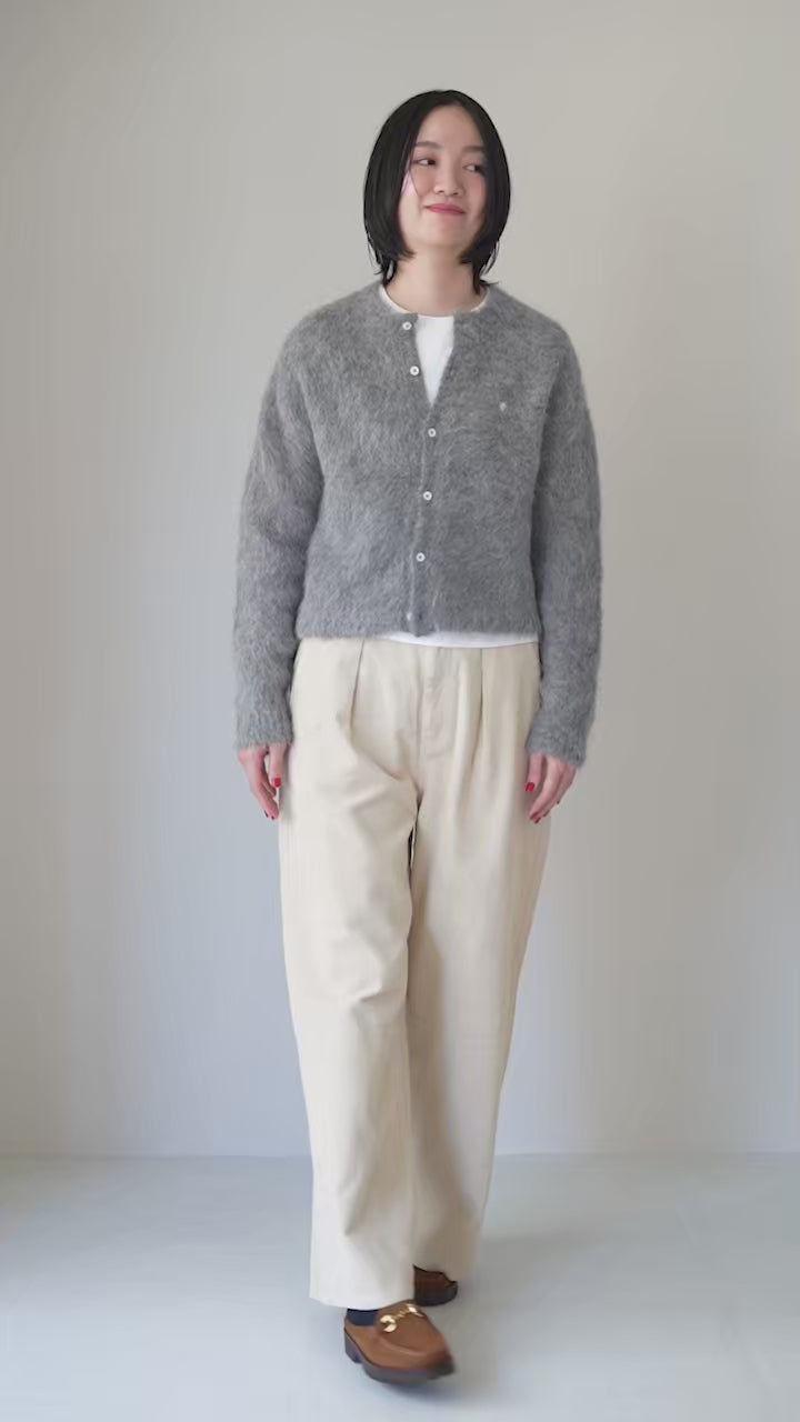 GYMPHLEX（ジムフレックス） シャギーニット ロゴカーディガン