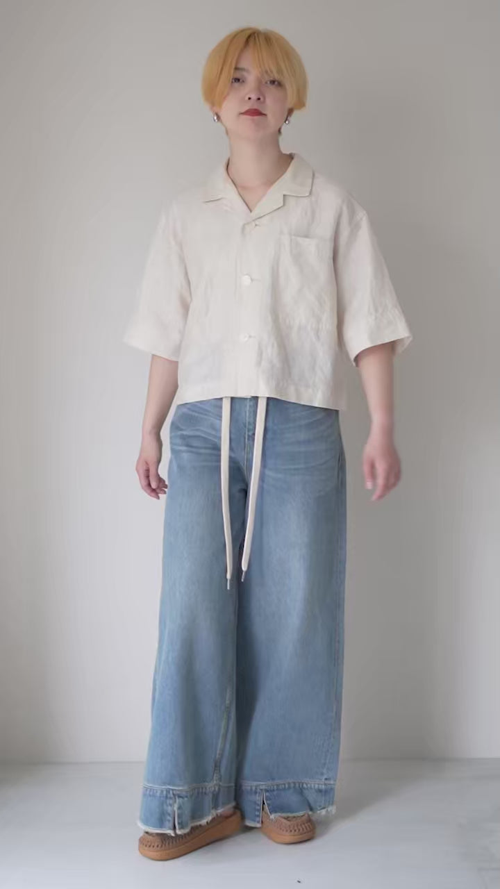 LE GLAZIK（ル グラジック） リネンレーヨン オープンカラー シャツ