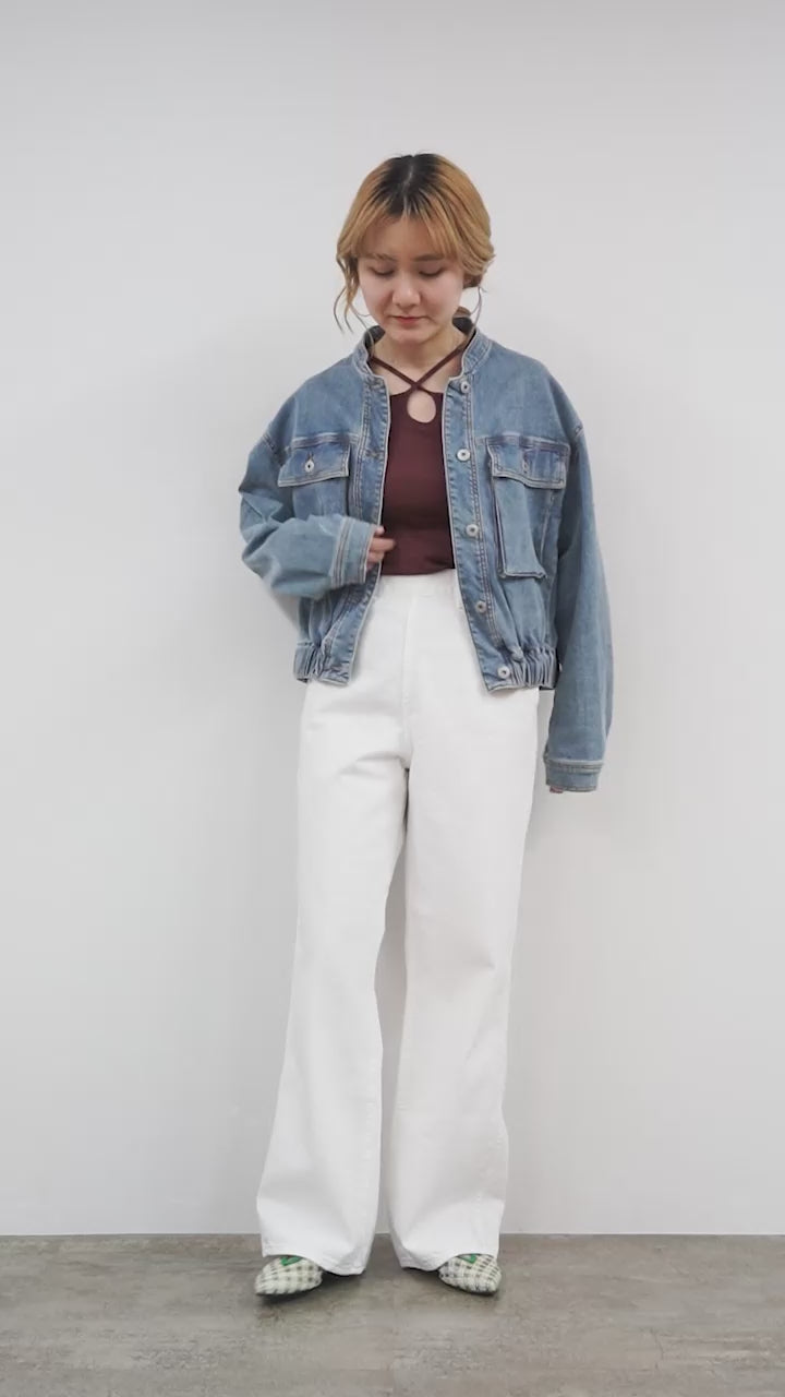 CYAN TOKYO（シアン トーキョー） スタンドカラー ショートデニム