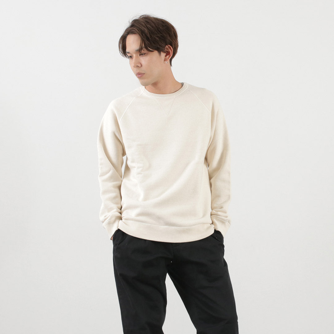 【30%OFF】BARNS(バーンズ) カラー別注 吊り編み 裏毛 クルー スウェット