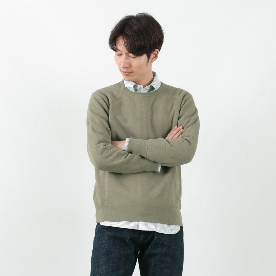 【30%OFF】BARNS(バーンズ) カラー別注 吊り編み 裏毛 クルー スウェット