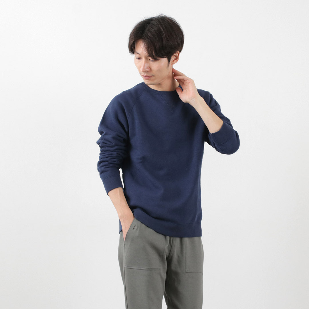 【30%OFF】BARNS(バーンズ) カラー別注 吊り編み 裏毛 クルー スウェット