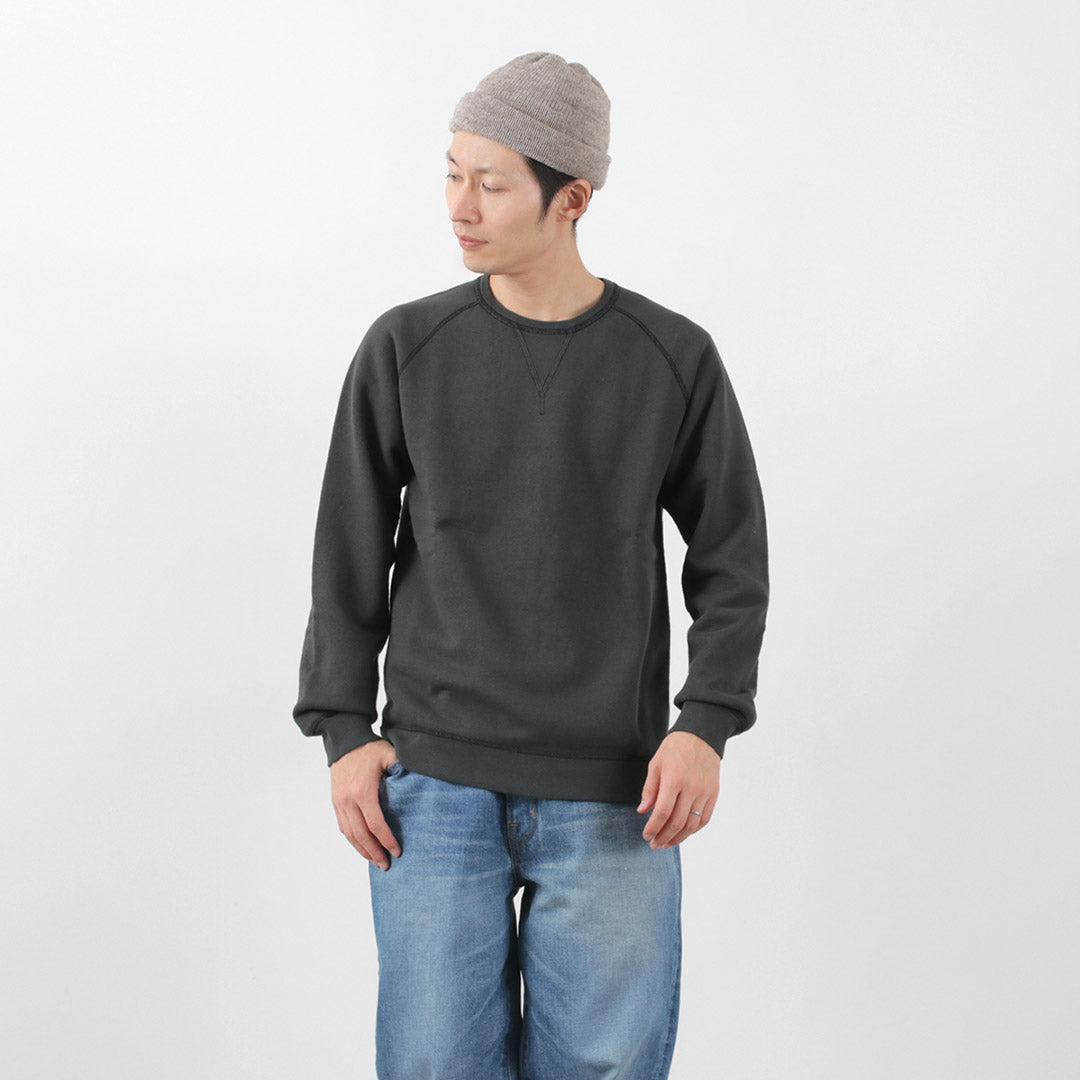 【30%OFF】BARNS(バーンズ) カラー別注 吊り編み 裏毛 クルー スウェット