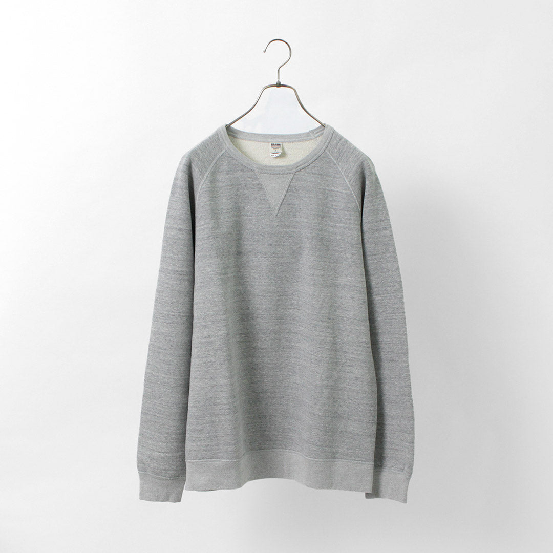 【30%OFF】BARNS(バーンズ) カラー別注 吊り編み 裏毛 クルー スウェット