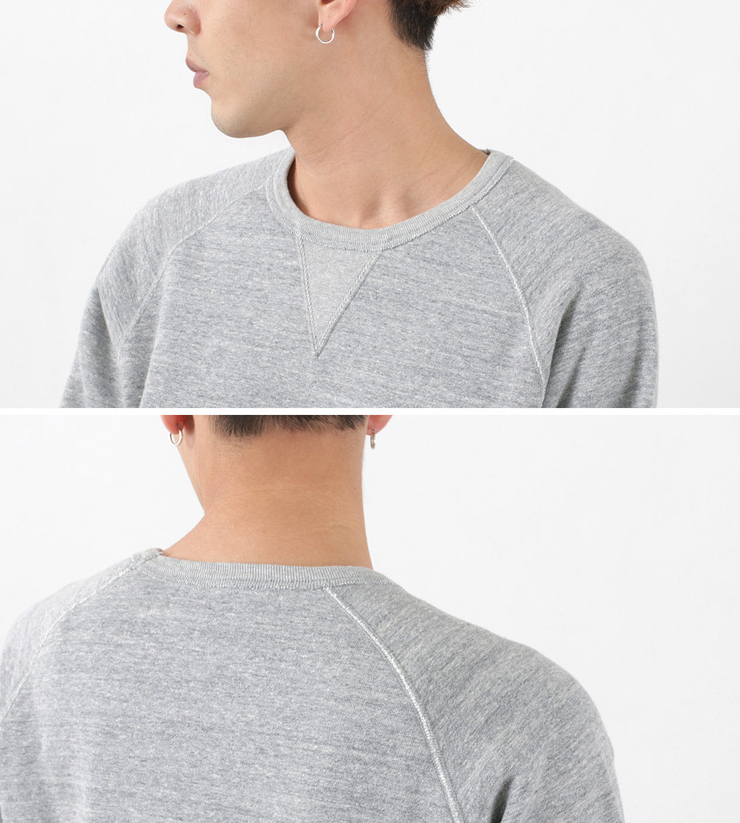 【30%OFF】BARNS(バーンズ) カラー別注 吊り編み 裏毛 クルー スウェット