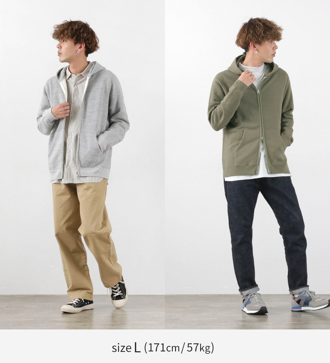 【30%OFF】BARNS(バーンズ) カラー別注 吊り編み 裏毛 ジップパーカー スウェット