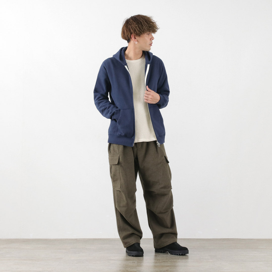 【30%OFF】BARNS(バーンズ) カラー別注 吊り編み 裏毛 ジップパーカー スウェット