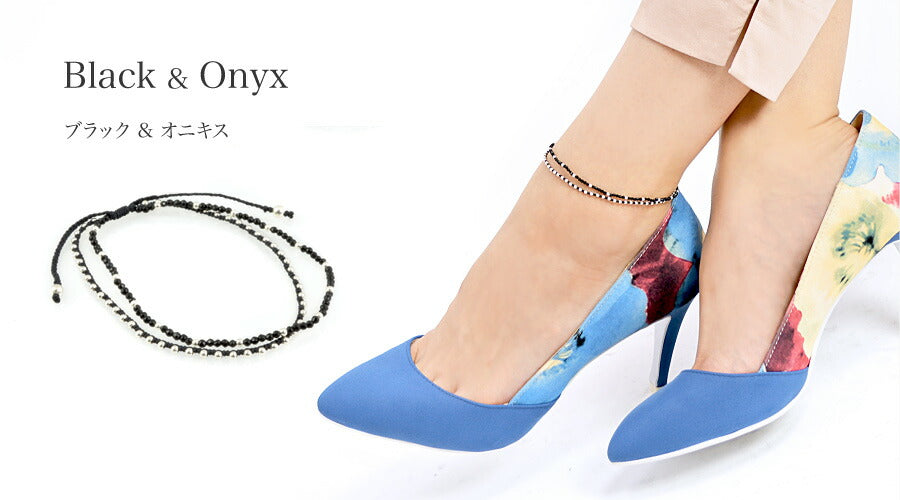 【50%OFF】CHALISA T..(チャリッサ・ティー) アンクレット 2連 ストーンシルバー ビーズ