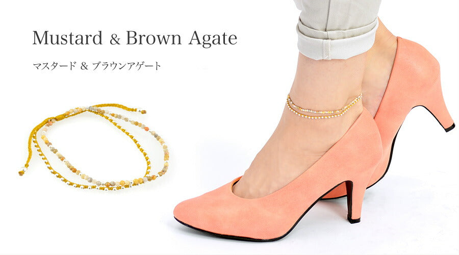 【50%OFF】CHALISA T..(チャリッサ・ティー) アンクレット 2連 ストーンシルバー ビーズ