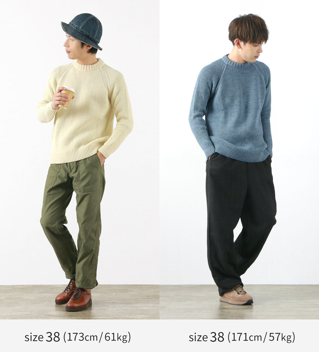 KERRY WOOLLEN MILLS(ケリーウーレンミルズ) カラー別注 7ゲージ 1プライ フィッシャーマン リブ クルーネック ニット