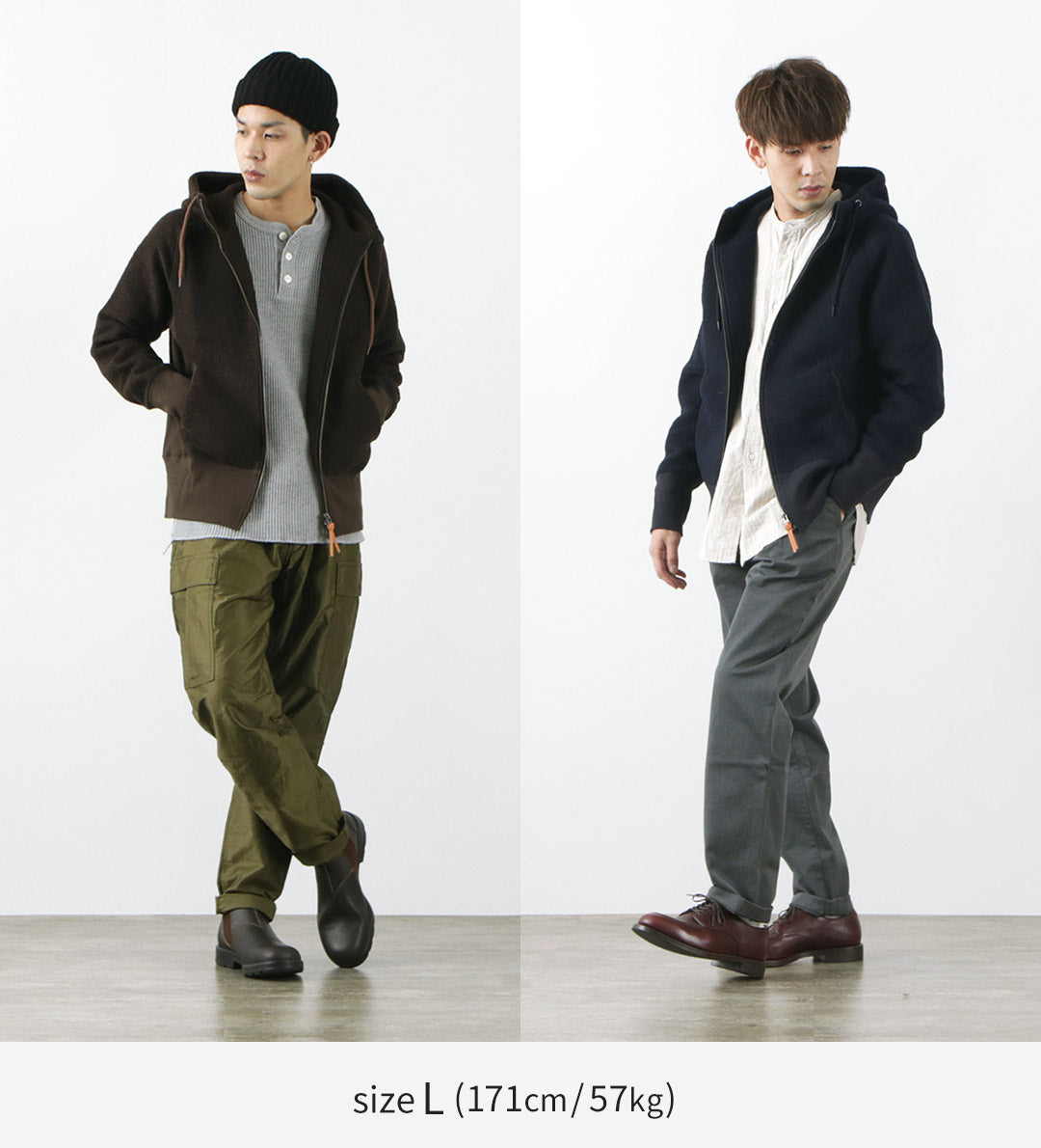 【30%OFF】RE MADE IN TOKYO JAPAN(アールイー) クラシックウール ジップパーカー メンズ 長袖 ラグランスリーブ 縮絨 ウールニット 日本製 2517A-CT CLASSIC WOOL ZIP PARKA【セール】