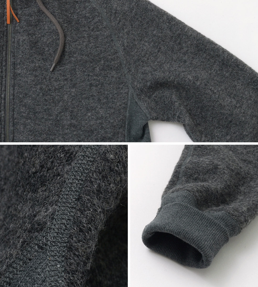 【30%OFF】RE MADE IN TOKYO JAPAN(アールイー) クラシックウール ジップパーカー メンズ 長袖 ラグランスリーブ 縮絨 ウールニット 日本製 2517A-CT CLASSIC WOOL ZIP PARKA【セール】