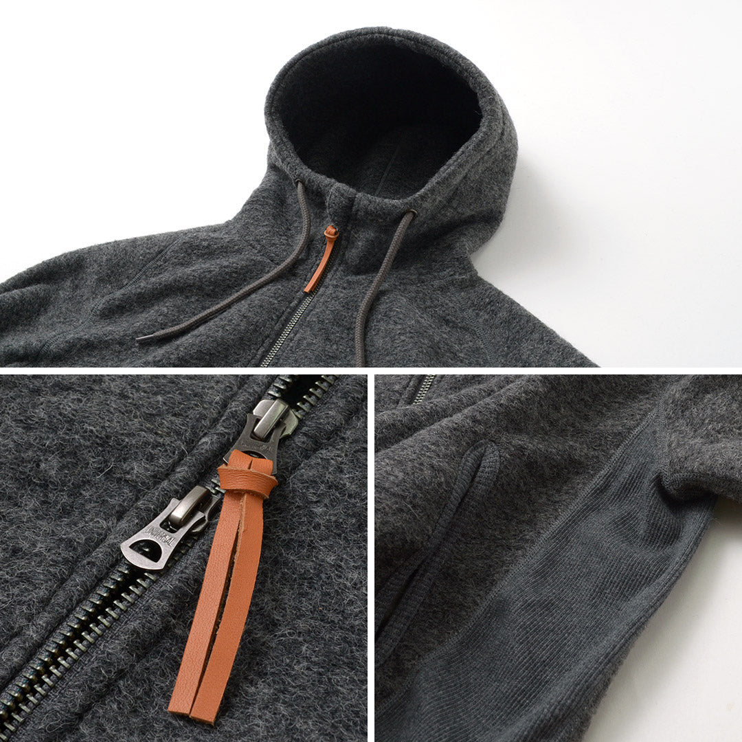 【30%OFF】RE MADE IN TOKYO JAPAN(アールイー) クラシックウール ジップパーカー メンズ 長袖 ラグランスリーブ 縮絨 ウールニット 日本製 2517A-CT CLASSIC WOOL ZIP PARKA【セール】