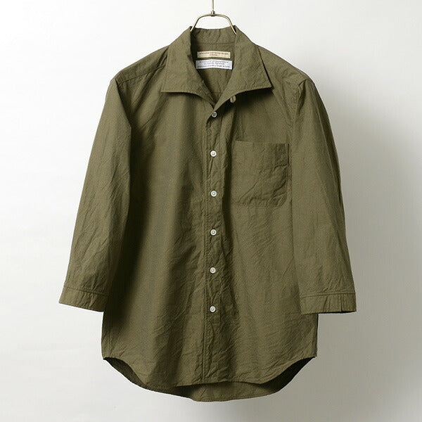 ROCOCO（ロココ） 綿麻ダンプ イタリアンカラー 7分袖シャツ / タイプ