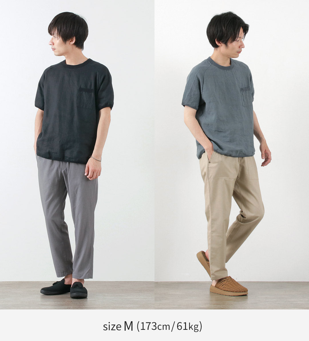 RE MADE IN TOKYO JAPAN(アールイー) フレンチリネンTシャツ