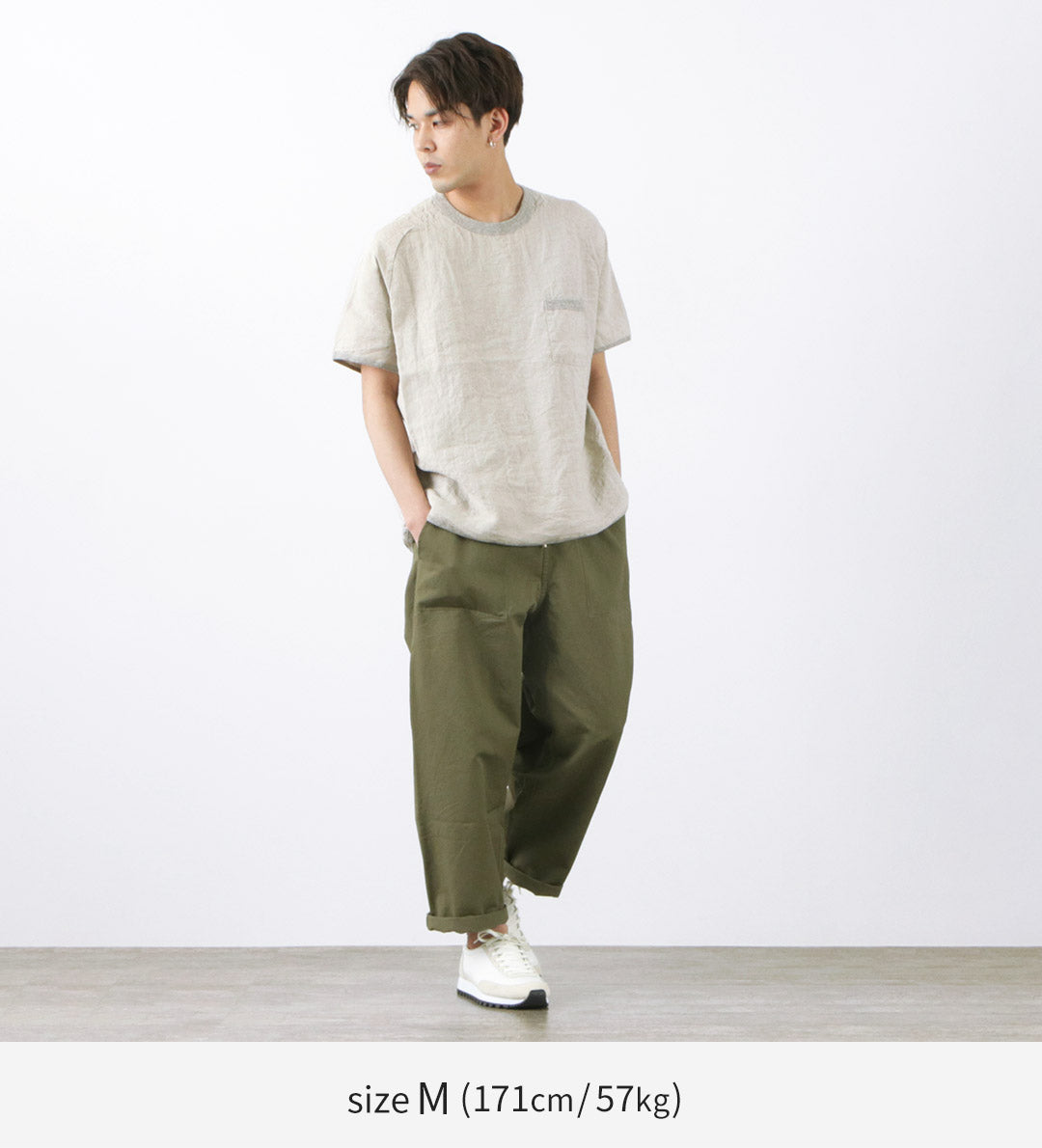 RE MADE IN TOKYO JAPAN(アールイー) フレンチリネンTシャツ