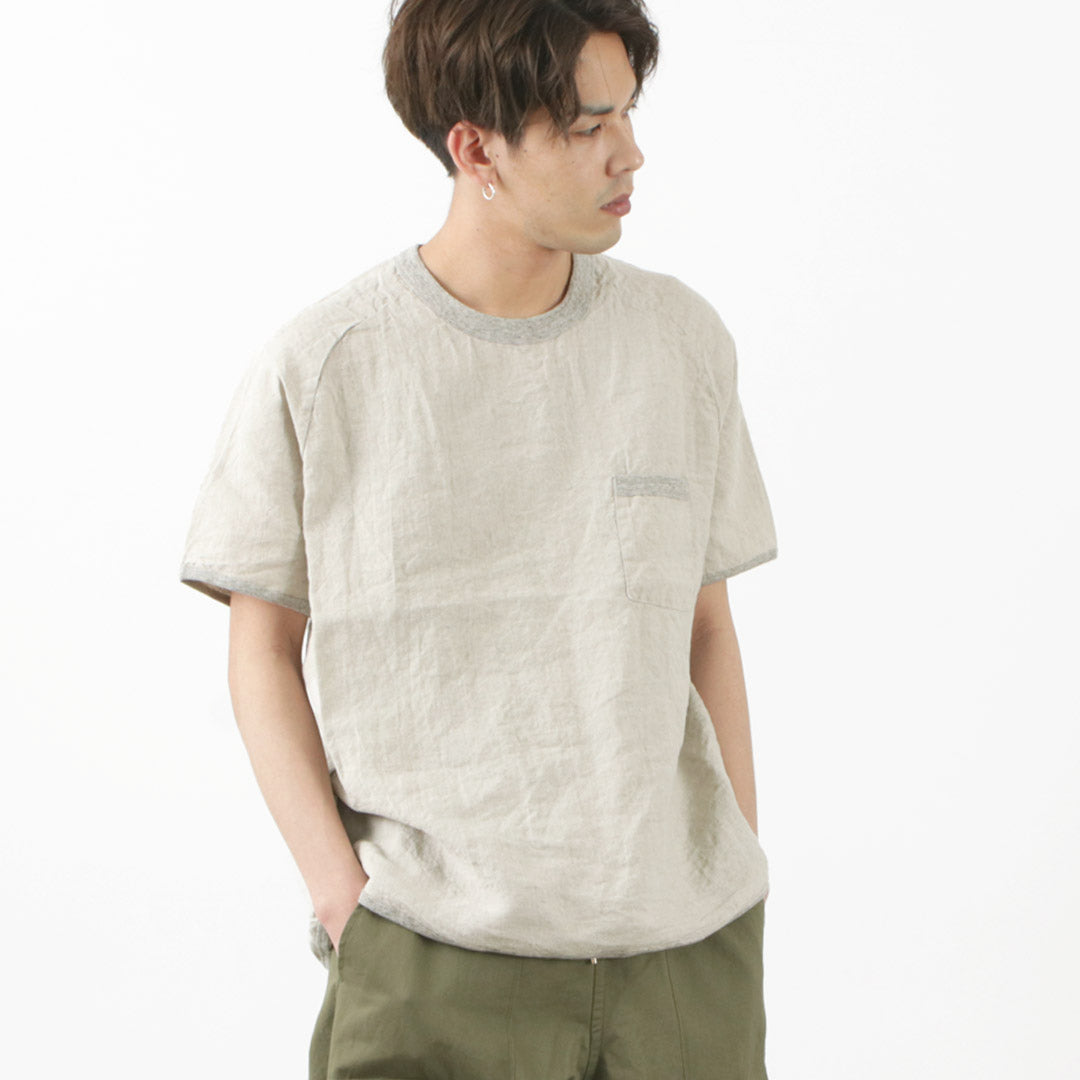 RE MADE IN TOKYO JAPAN(アールイー) フレンチリネンTシャツ