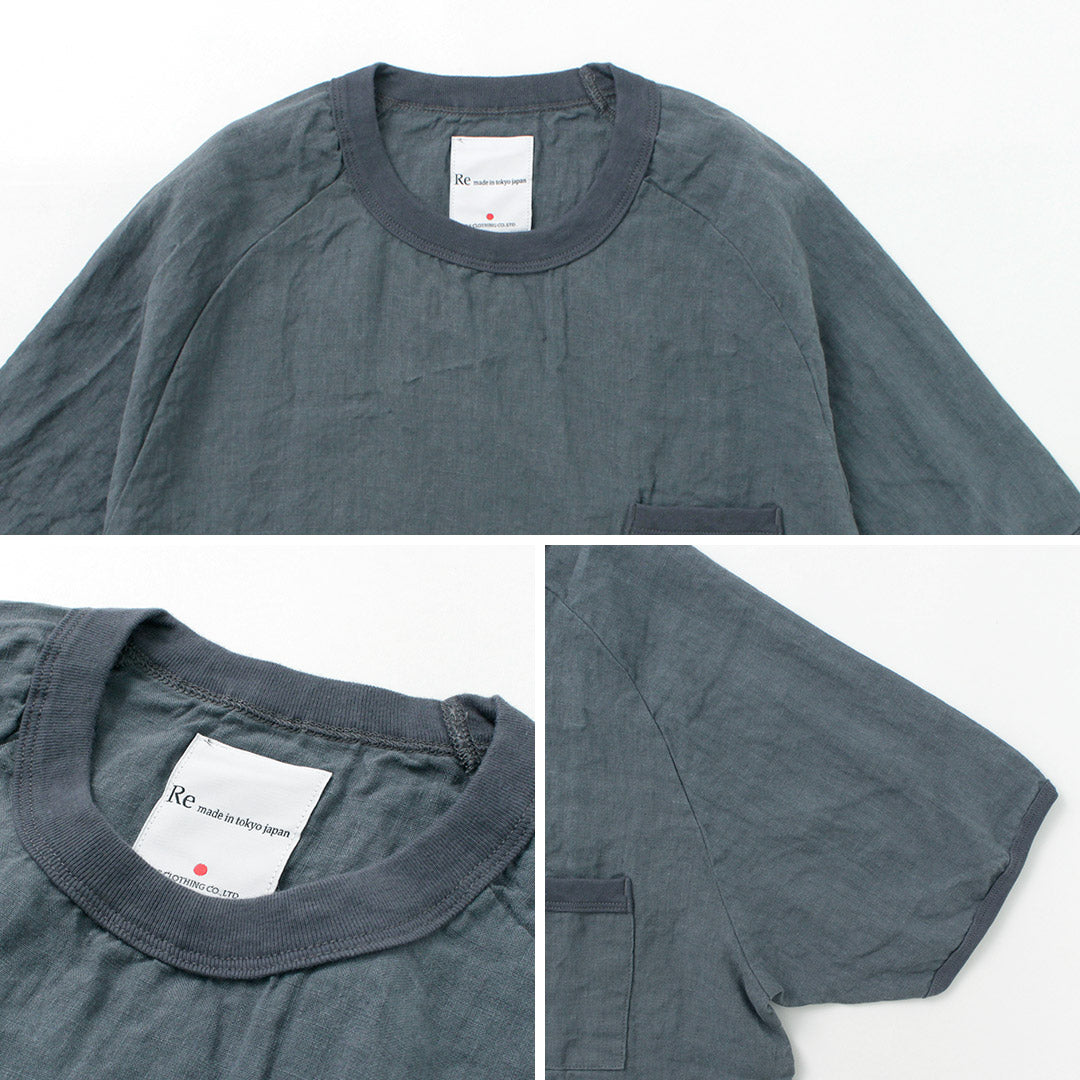 RE MADE IN TOKYO JAPAN(アールイー) フレンチリネンTシャツ