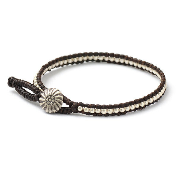 【30%OFF】phaduA(パ・ドゥア) ワックスコード シルバー 一連 コンチョ アンクレット