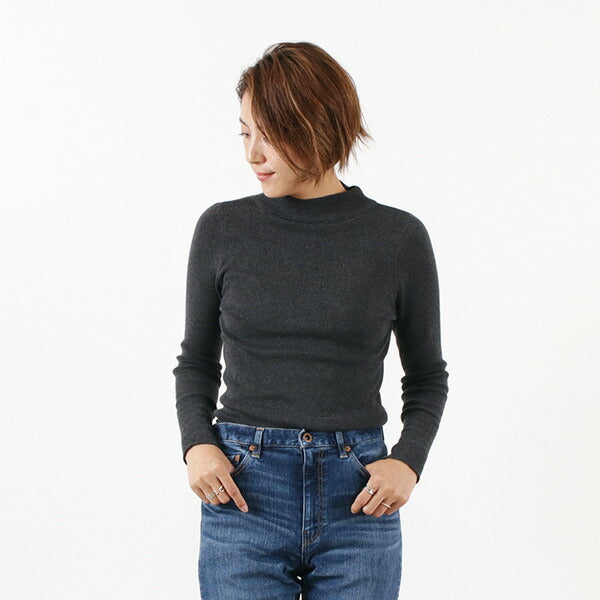 TUMUGU(ツムグ) コットン リブニット ハイネック