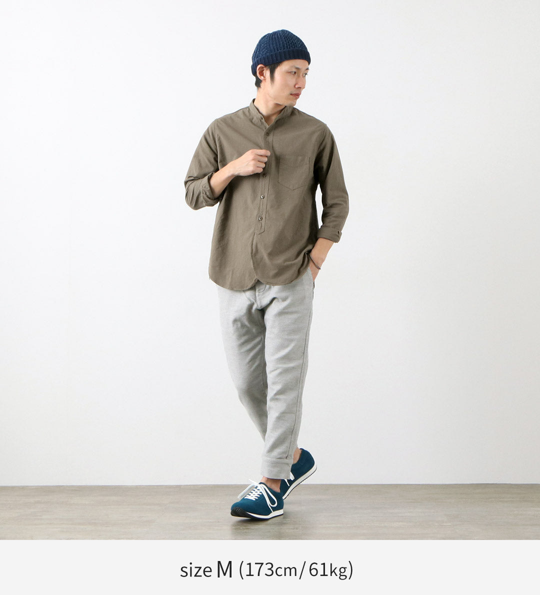 FOB FACTORY(FOBファクトリー) F3464 ダイ バンドカラー シャツ