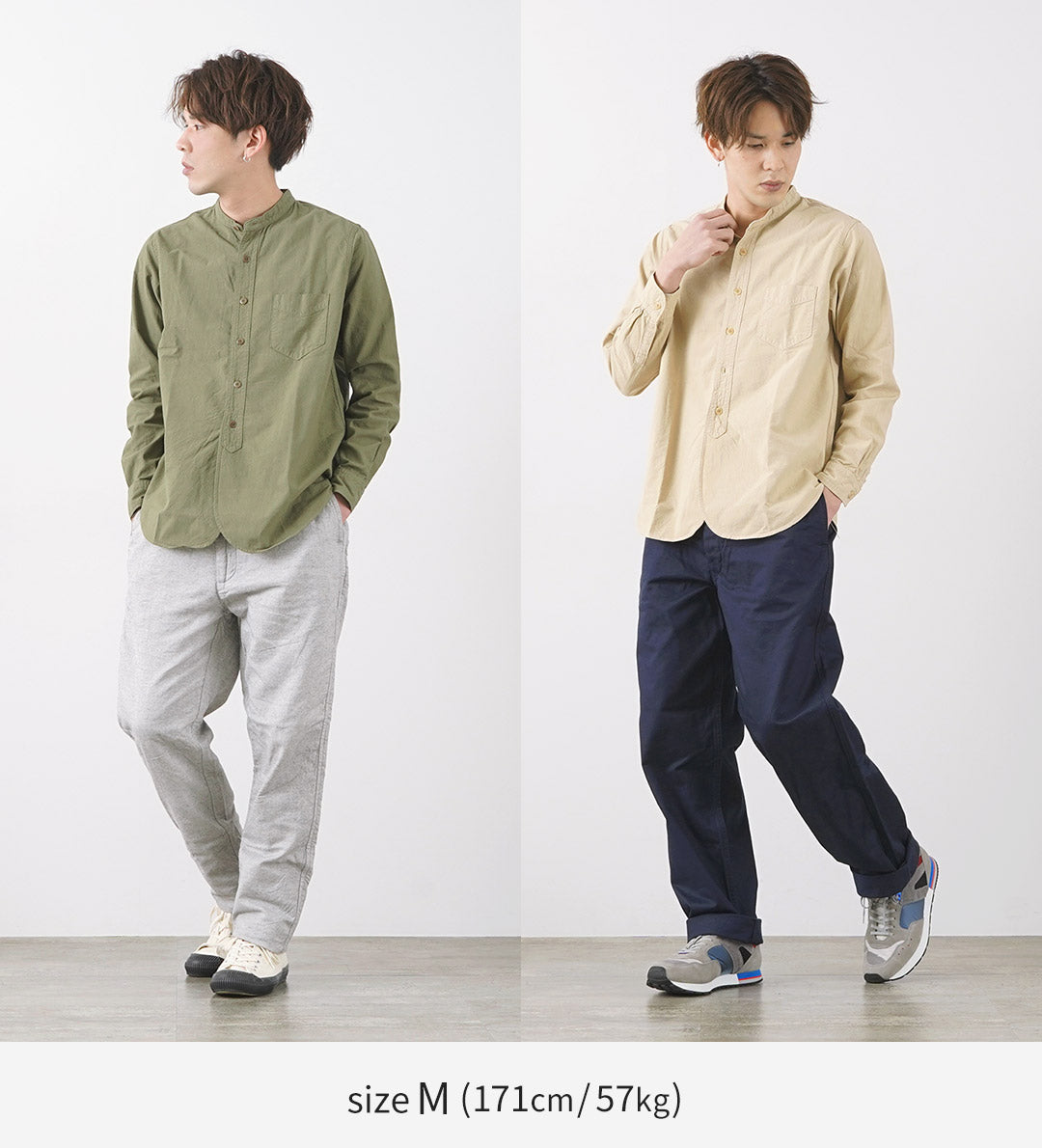 FOB FACTORY(FOBファクトリー) F3464 ダイ バンドカラー シャツ