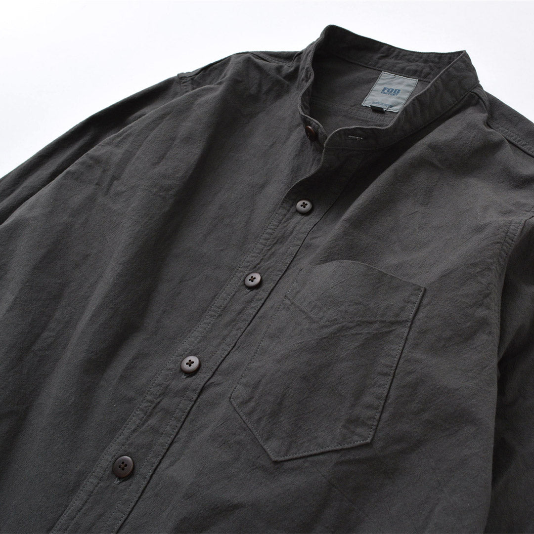 FOB FACTORY(FOBファクトリー) F3464 ダイ バンドカラー シャツ