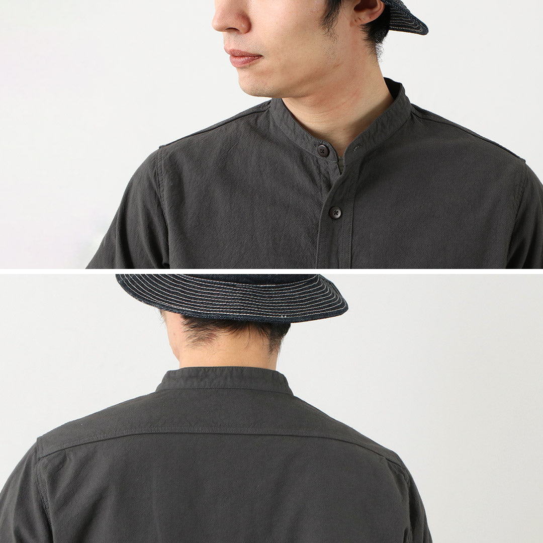 FOB FACTORY(FOBファクトリー) F3464 ダイ バンドカラー シャツ