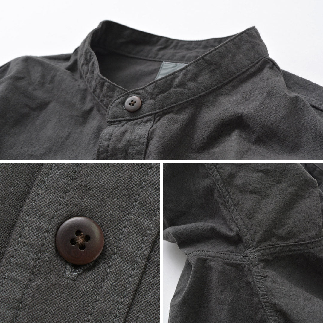 FOB FACTORY(FOBファクトリー) F3464 ダイ バンドカラー シャツ