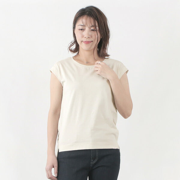 【50%OFF】VINCENT ET MIREILLE(ヴァンソン エ ミレイユ) バックラウンド フレンチスリーブ Tシャツ / レディース / 日本製 / シンプル / カジュアル / VM201BS12042 / BACK ROUND FRENCH SLEEVE TEE【セール】