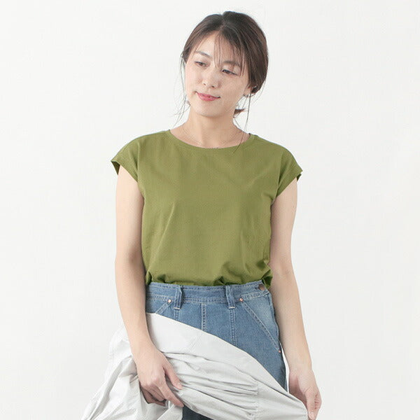 【50%OFF】VINCENT ET MIREILLE(ヴァンソン エ ミレイユ) バックラウンド フレンチスリーブ Tシャツ / レディース / 日本製 / シンプル / カジュアル / VM201BS12042 / BACK ROUND FRENCH SLEEVE TEE【セール】