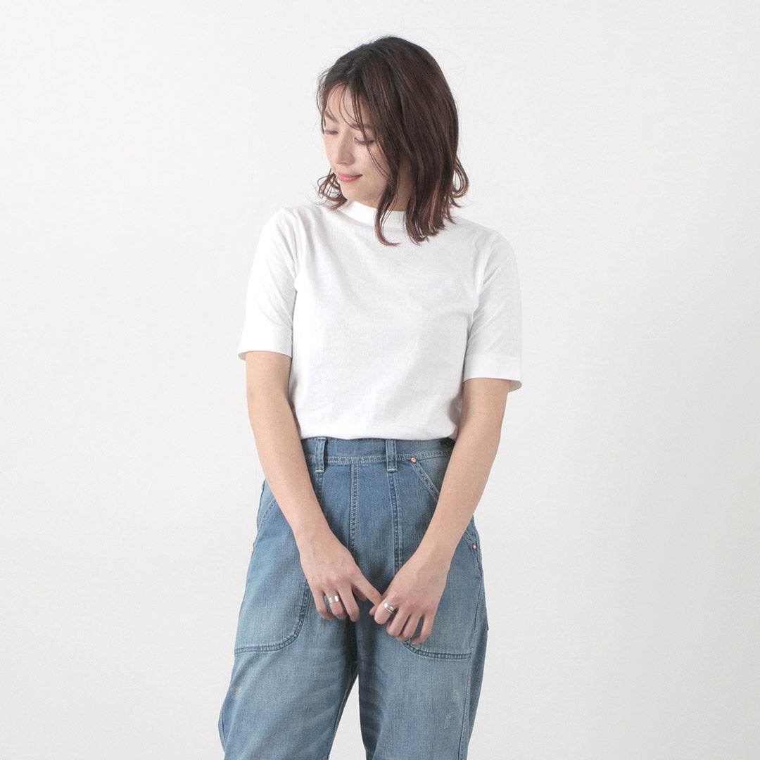 【20%OFF】LAITERIE(レイトリー) USE天竺 5分袖 ボトルネック Tシャツ