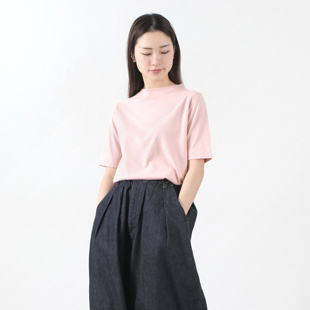 【20%OFF】LAITERIE(レイトリー) USE天竺 5分袖 ボトルネック Tシャツ