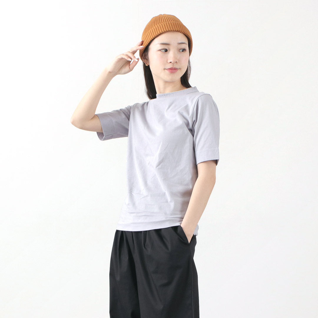 【20%OFF】LAITERIE(レイトリー) USE天竺 5分袖 ボトルネック Tシャツ