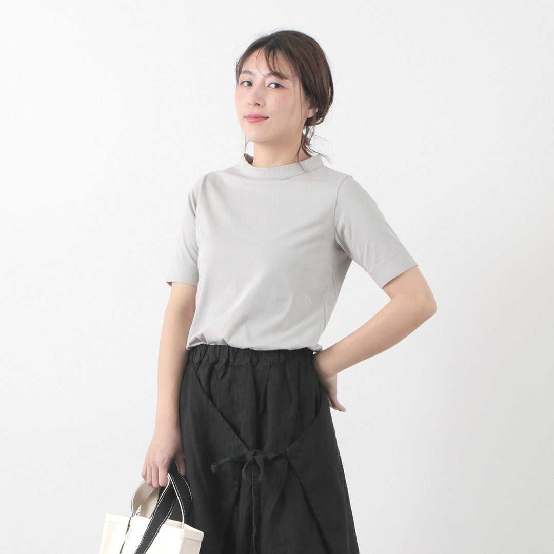 【20%OFF】LAITERIE(レイトリー) USE天竺 5分袖 ボトルネック Tシャツ