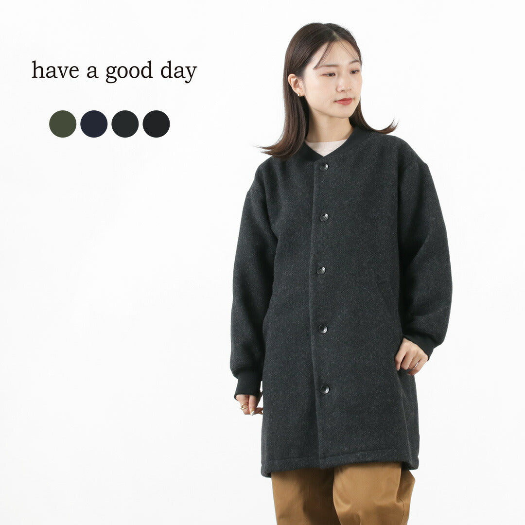 【30%OFF】HAVE A GOOD DAY(ハブアグッドデイ)hgd-156 リブカラー ウール コート