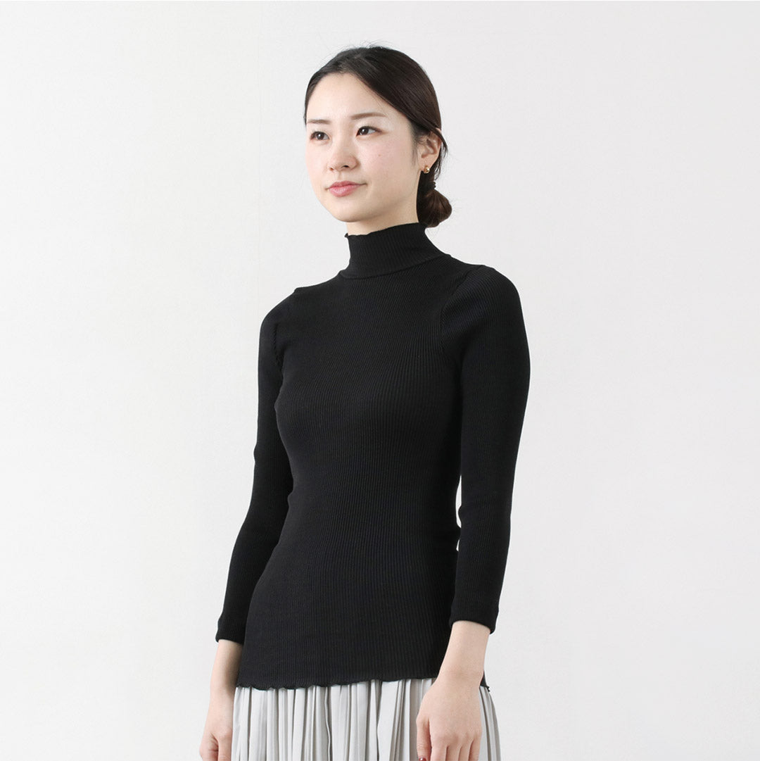 GICIPI(ジチピ) オーロ ハイネック 7分袖 リブ カットソー