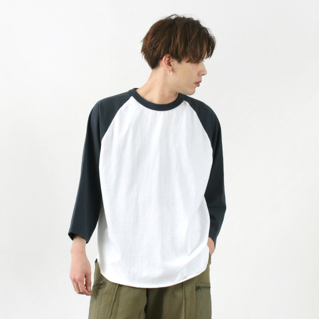 WALLA WALLA SPORT(ワラワラスポーツ) 七分袖 2トーン ベースボール Tシャツ