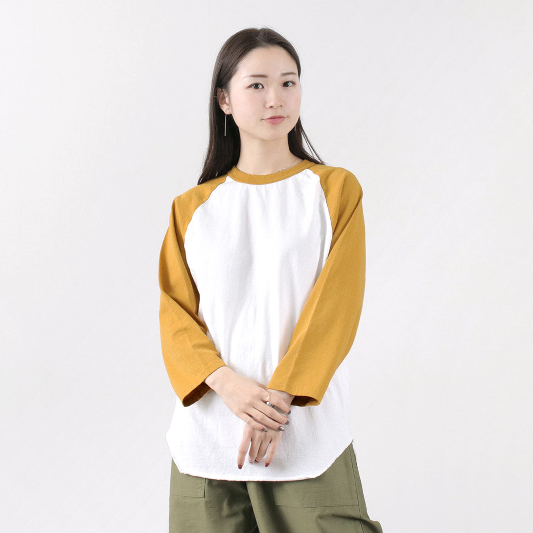 WALLA WALLA SPORT(ワラワラスポーツ) 七分袖 2トーン ベースボール Tシャツ
