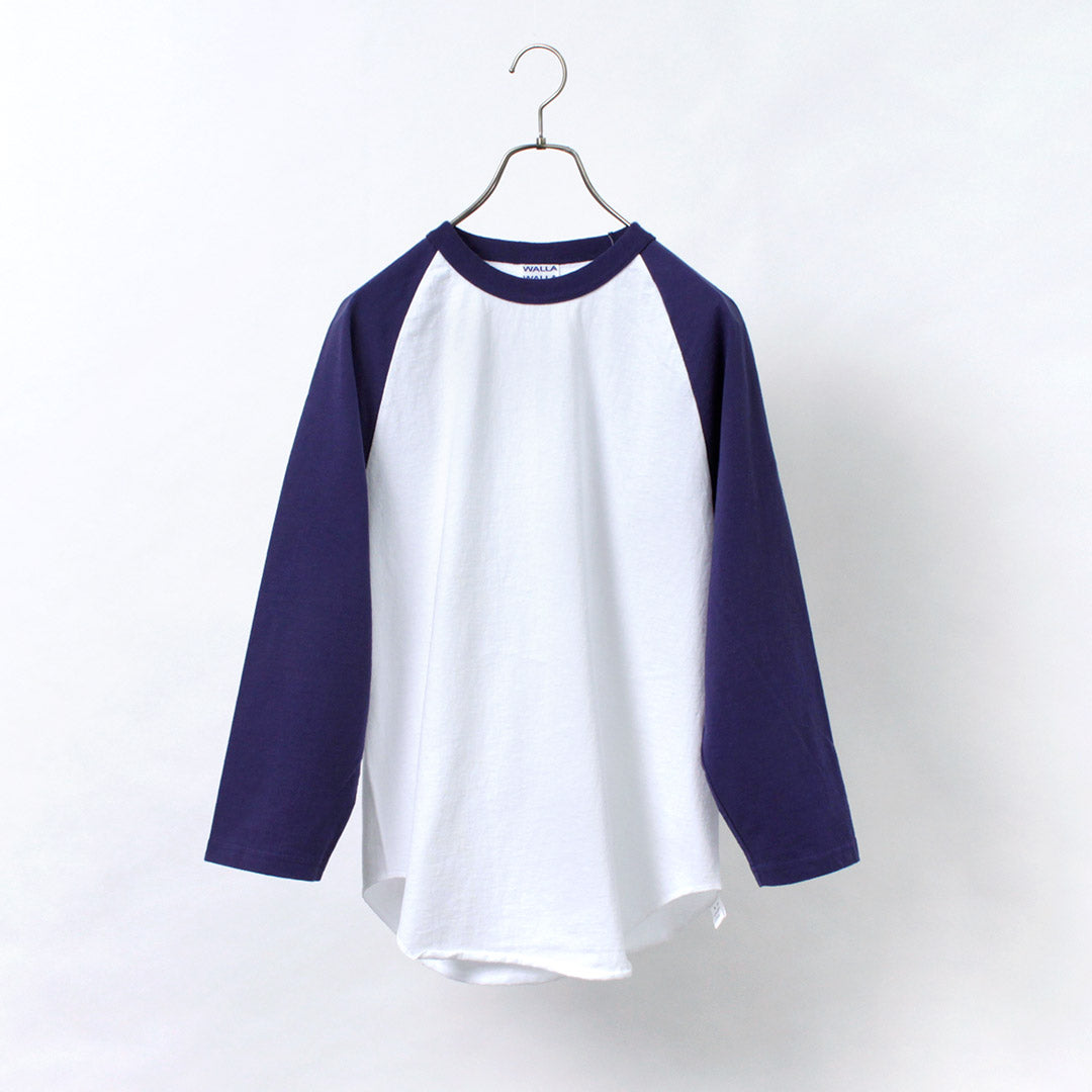 WALLA WALLA SPORT(ワラワラスポーツ) 七分袖 2トーン ベースボール Tシャツ
