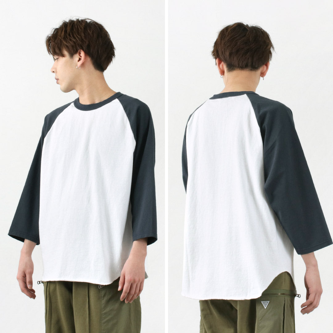 WALLA WALLA SPORT(ワラワラスポーツ) 七分袖 2トーン ベースボール Tシャツ
