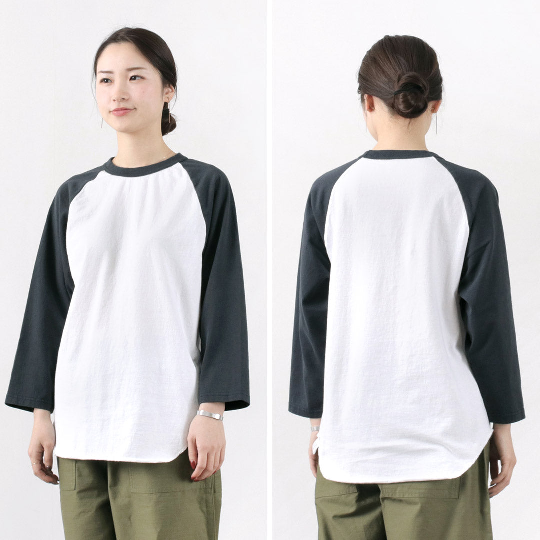 WALLA WALLA SPORT(ワラワラスポーツ) 七分袖 2トーン ベースボール Tシャツ