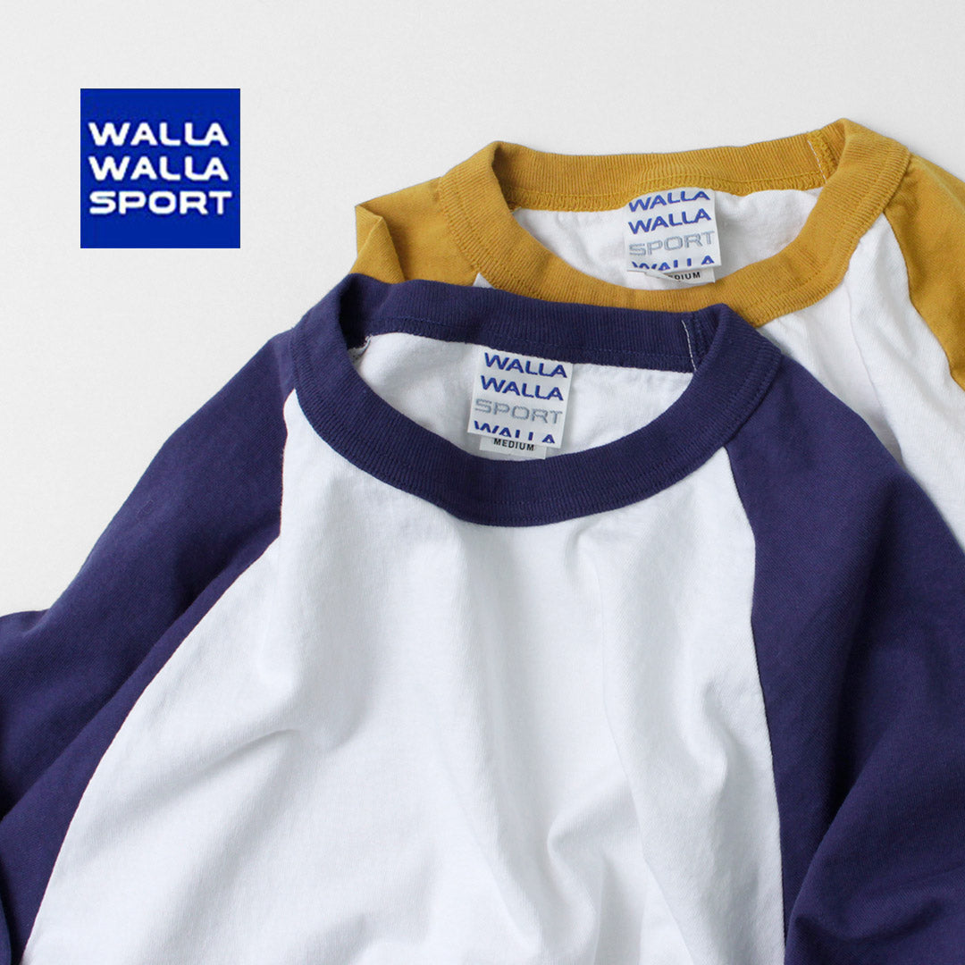 WALLA WALLA SPORT(ワラワラスポーツ) 七分袖 2トーン ベースボール Tシャツ