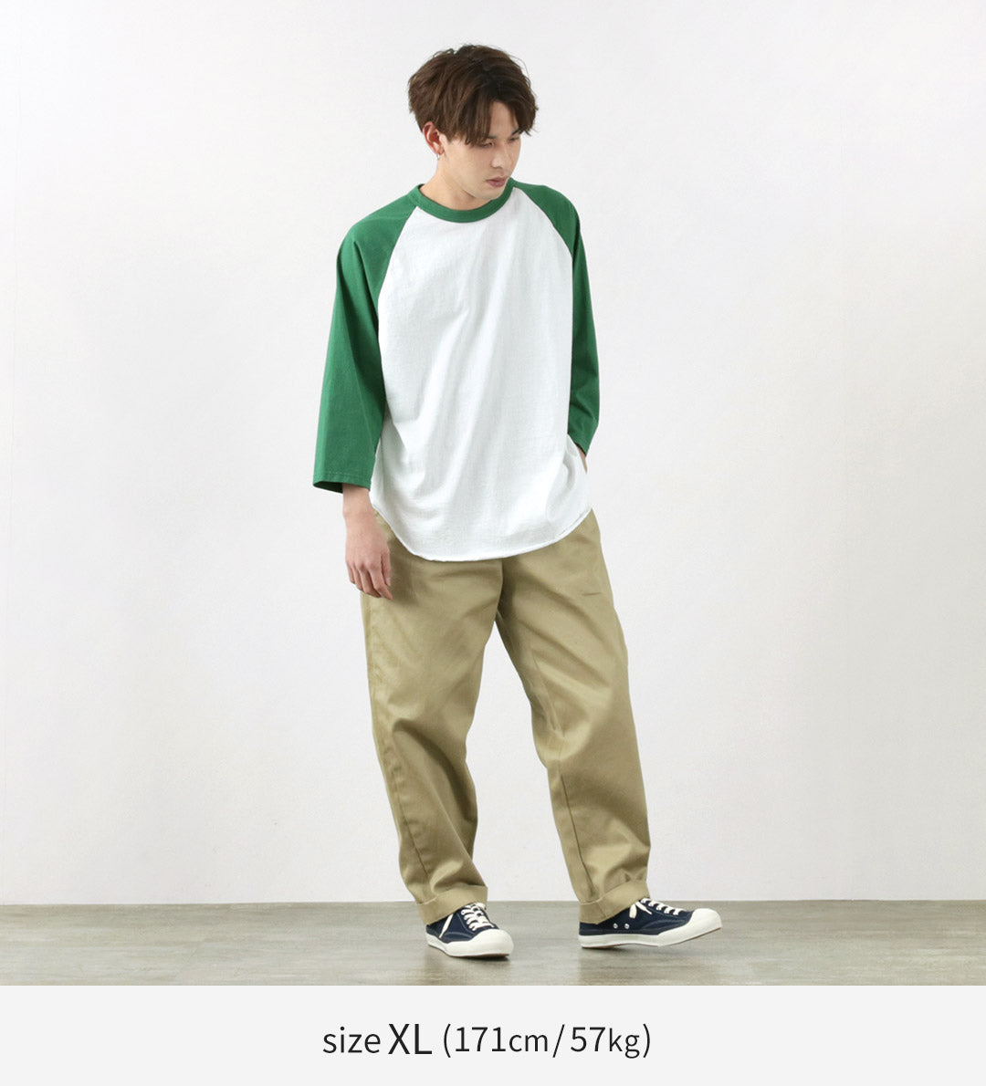 WALLA WALLA SPORT(ワラワラスポーツ) 七分袖 2トーン ベースボール Tシャツ