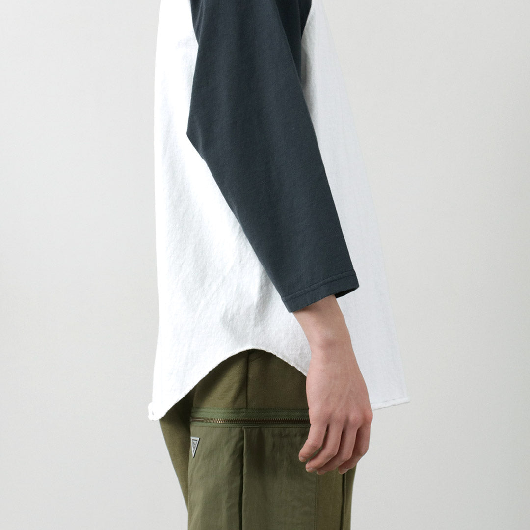 WALLA WALLA SPORT(ワラワラスポーツ) 七分袖 2トーン ベースボール Tシャツ