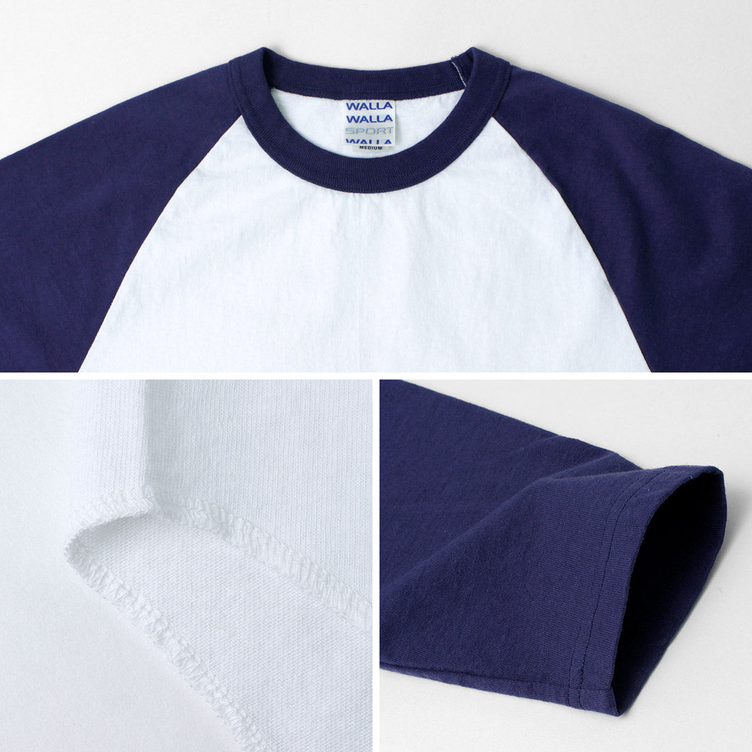 WALLA WALLA SPORT(ワラワラスポーツ) 七分袖 2トーン ベースボール Tシャツ