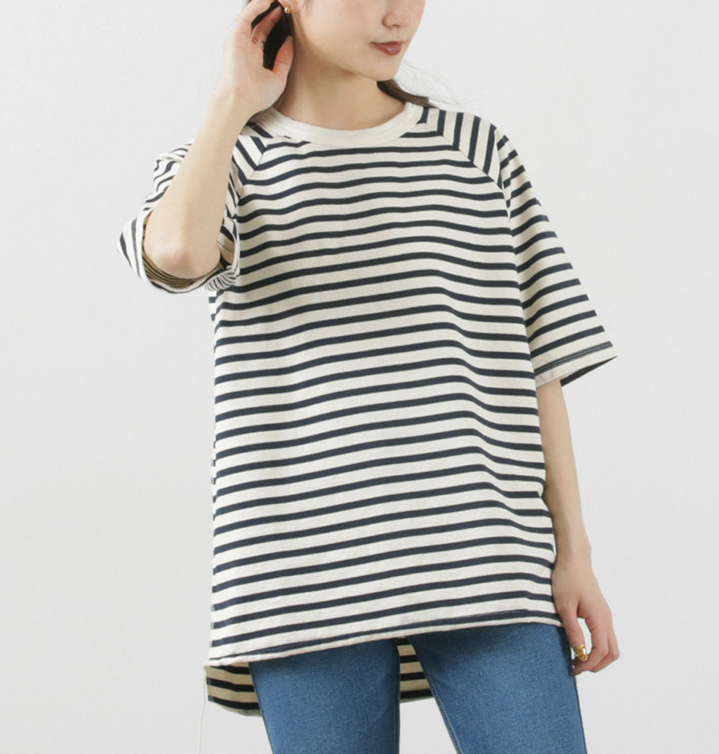 【30%OFF】HAVE A GOOD DAY(ハブアグッドデイ) ボーダー ルーズショートスリーブTシャツ
