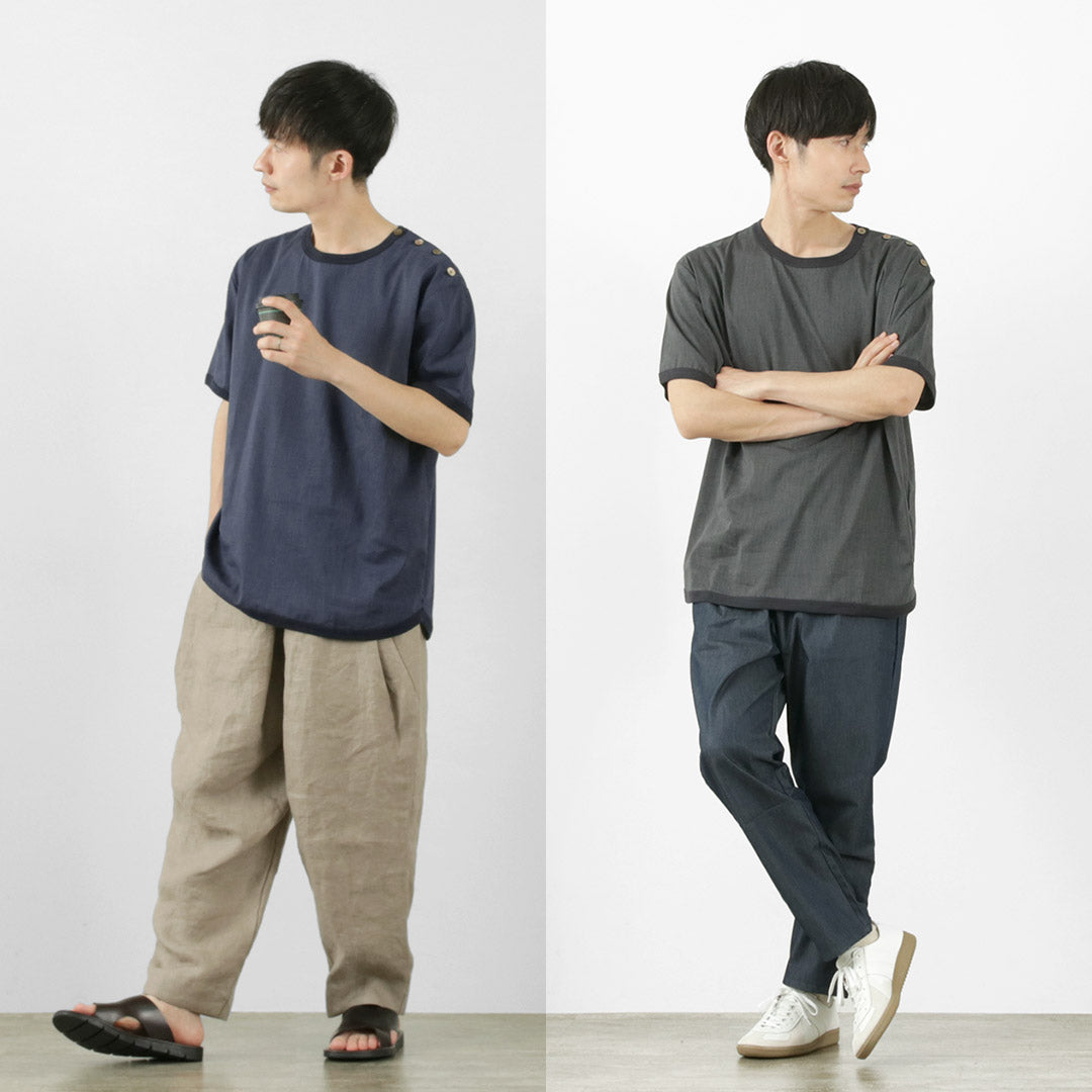 【30%OFF】RE MADE IN TOKYO JAPAN(アールイー) リネン クールマックス ボタンバスク