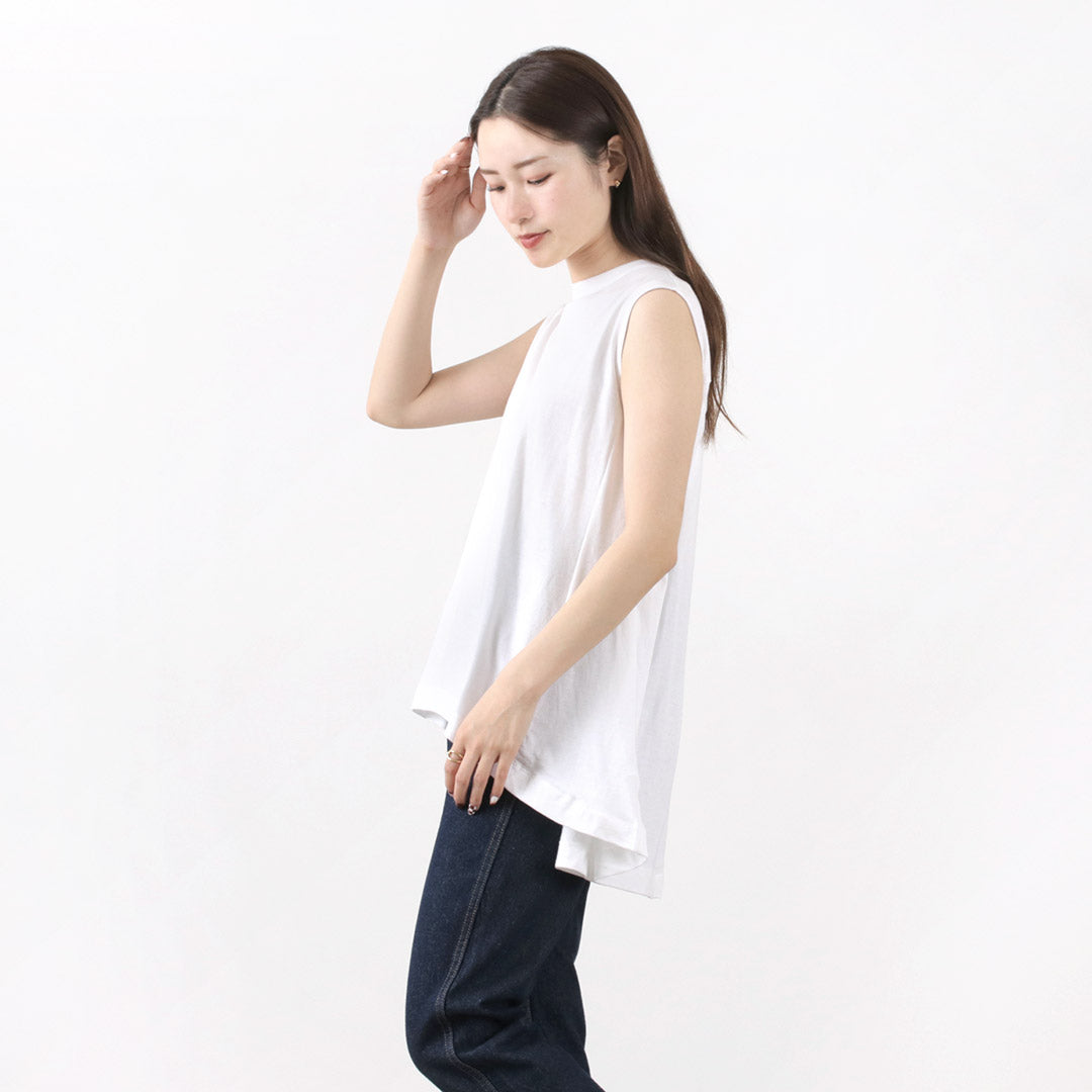 【50%OFF】MAO MADE(マオメイド) ふわり天竺 おりがみ ノースリーブ プルオーバー