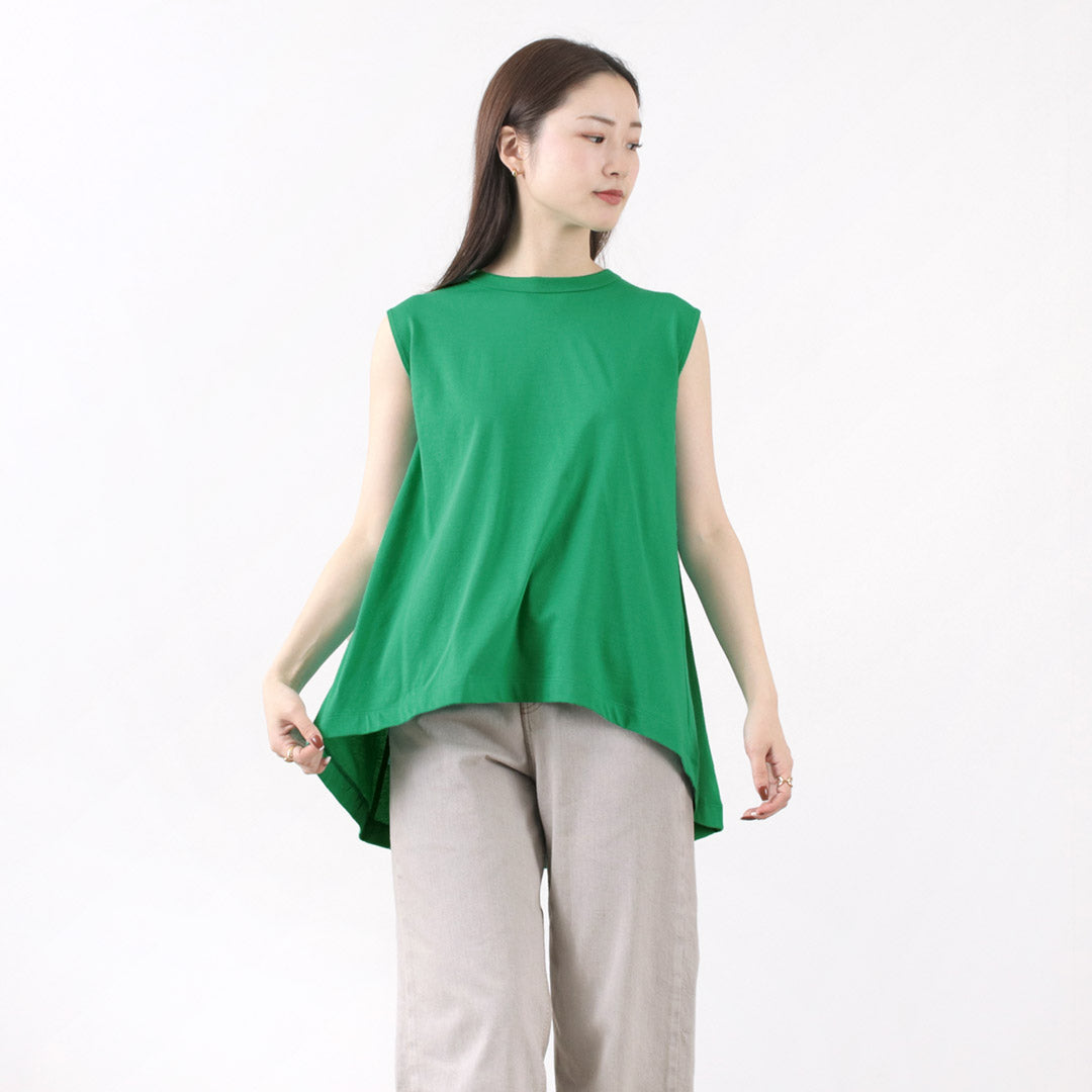 【50%OFF】MAO MADE(マオメイド) ふわり天竺 おりがみ ノースリーブ プルオーバー